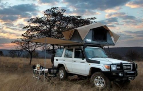 4x4 Land Cruiser Box Model with Rooftop Tent for Hire Kenya